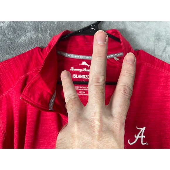 Tommy Bahama Alabama Crimson Tide IslandZone Red Quarter Zip Pullover Mens Large - Picture 6 of 8
